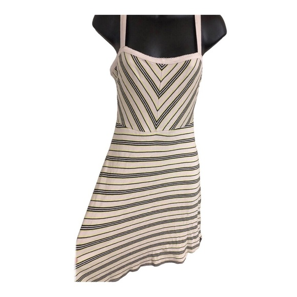 Volcom soft knit neon green black stripe skater style fit &‎ flare dress size S - Picture 1 of 10